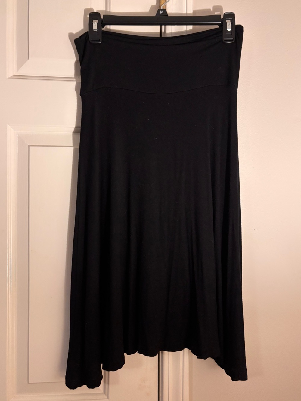 Popana Black Midi Flared Skirt Dress - Flowing A-Line